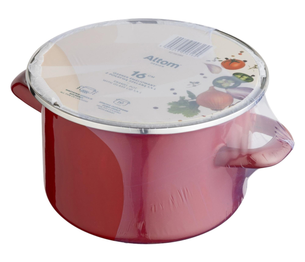 Altom Garnek emaliowany 16 cm 1,4 l pokrywka merlot indukcja - 1611124 - zdjęcie 5